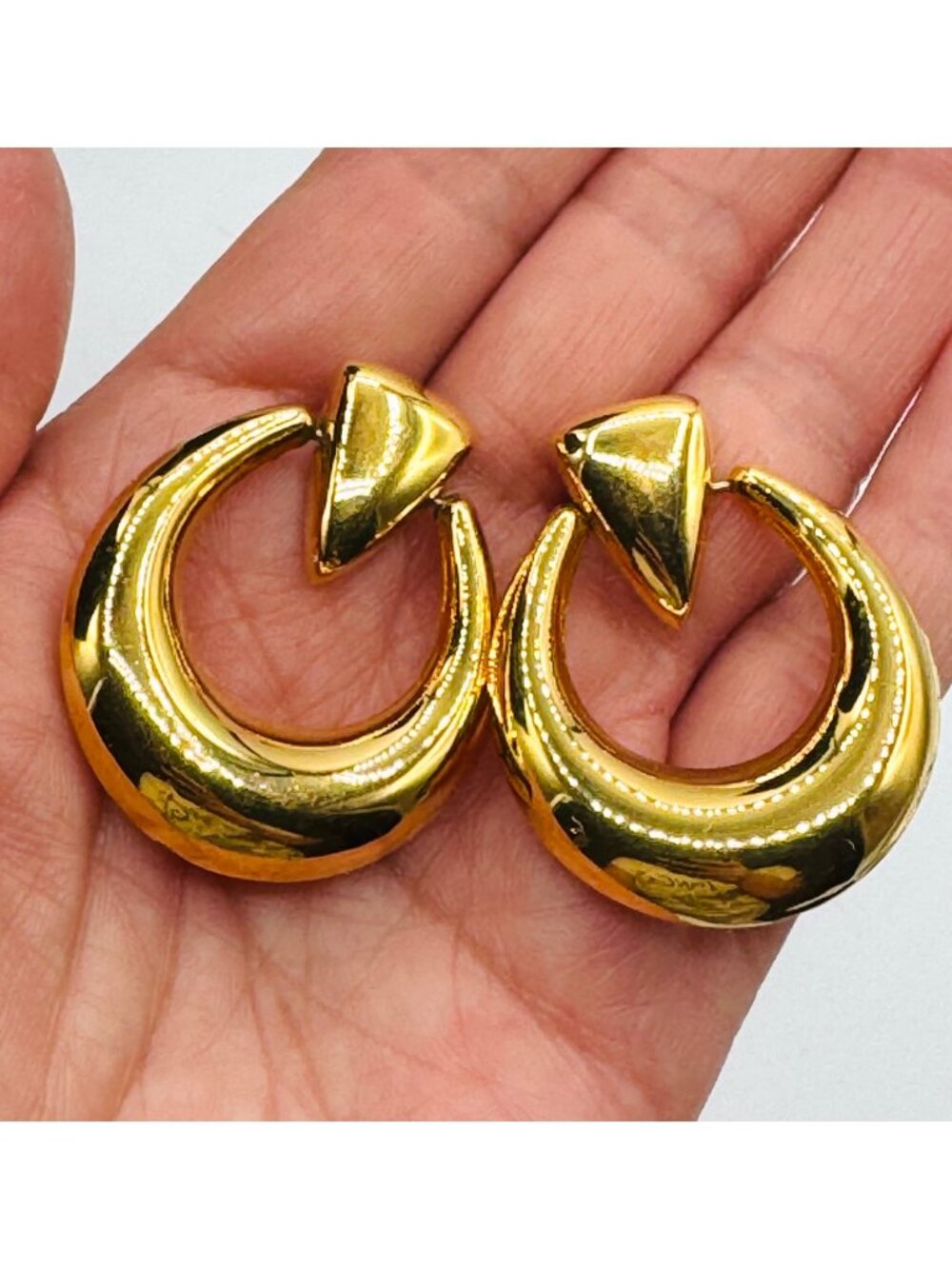Vintage Monet Gold-Tone Door Knocker Earrings